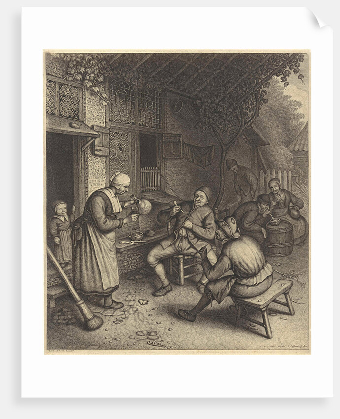 Farmers on the terrace before an inn, Germany by Leonard Schenk