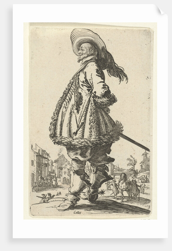 Rider with plumed hat by Anonymous