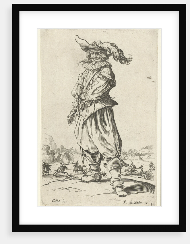 Horseman with plumed hat, seen from the front by Frederik de Wit