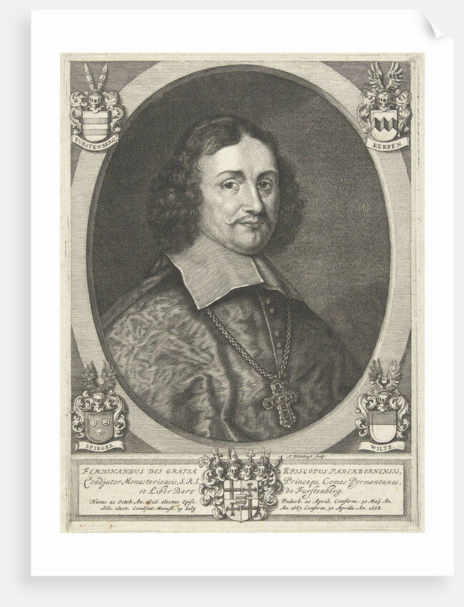 Portrait of Ferdinand Furstenberg, Prince Bishop of Paderborn by Baron von Fürstenberg Theodor Caspar