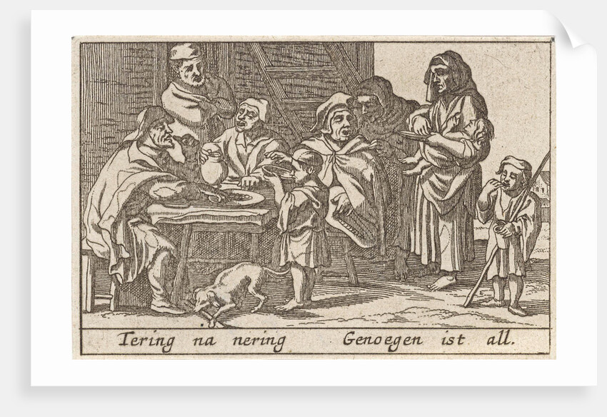 Eating figures around a table by Claes Jansz. Visscher II