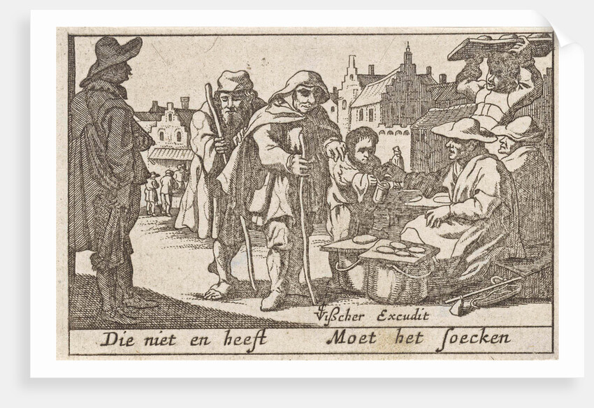 Beggars receiving alms by Claes Jansz. Visscher II