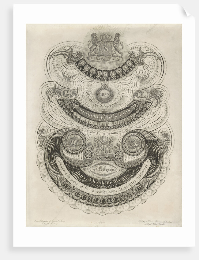 Calligraphy on the concordat between the Courts of Rome and William I by Dewasme-Plétinckx