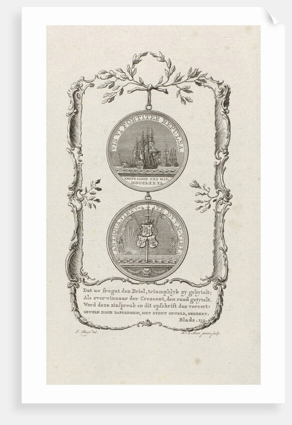 Medal in honor of Gerardus Oorthuys, captain of the frigate Den Briel by Noach van der Meer II