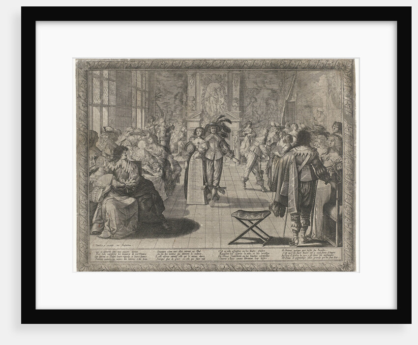 The Ball, Interior with elegant company by Cornelis Danckerts Abraham Bosse