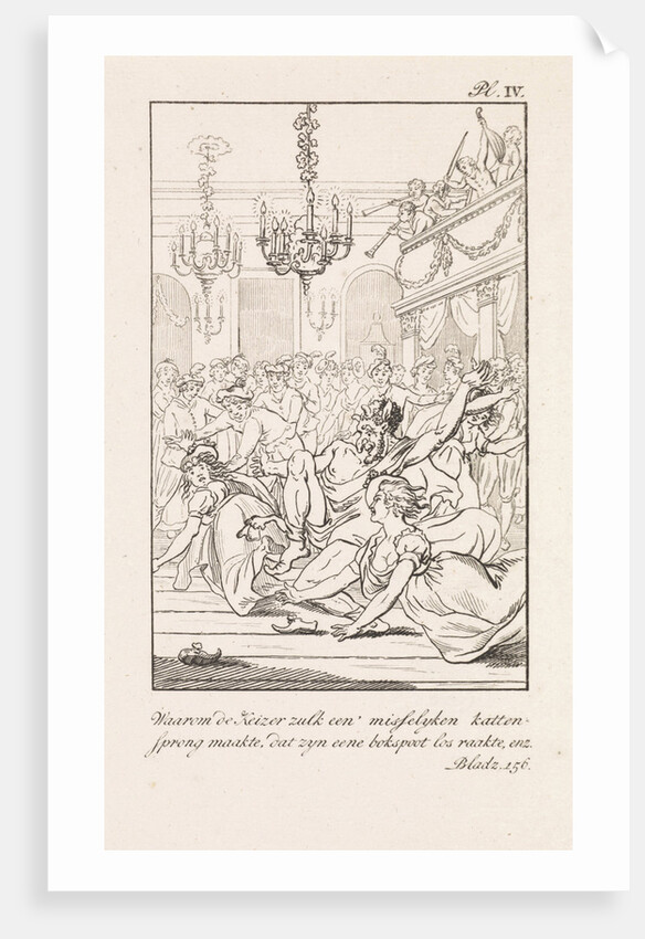 Man with the appearance of the devil in a ballroom by Francois Bohn