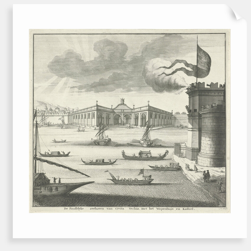 View of the port of Civitavecchia, Italy by Jacob de Later