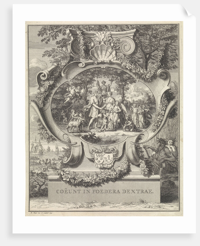 Allegory on the occasion of the marriage of Jacob Alewijn Ghijzen and Perina Vorsterman by Bernard Picart