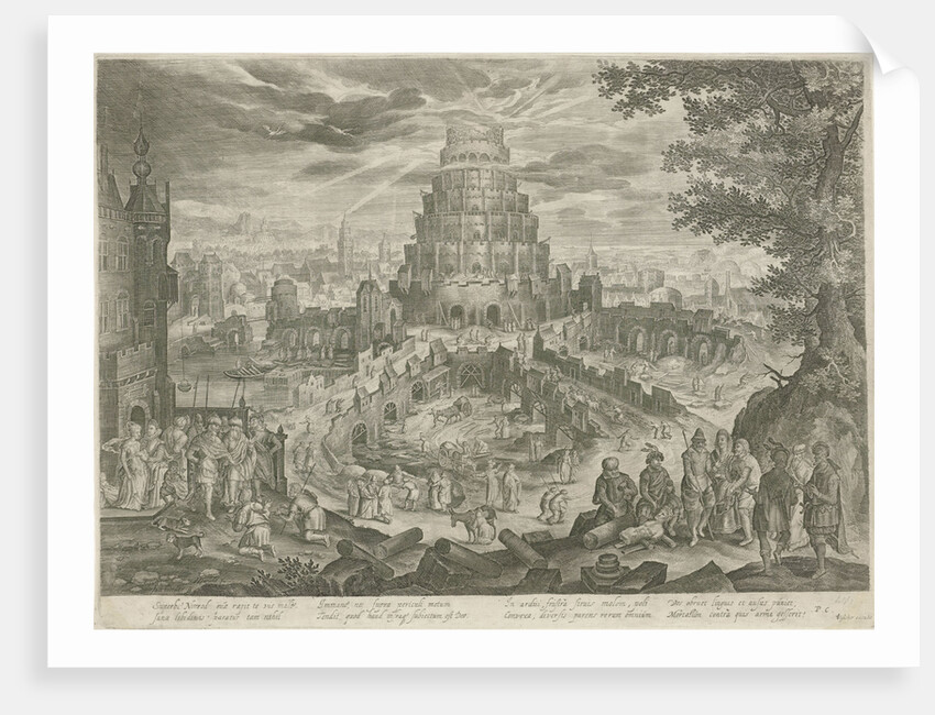 Nimrod orders the building of the Tower of Babel by Nicolaes Visscher I