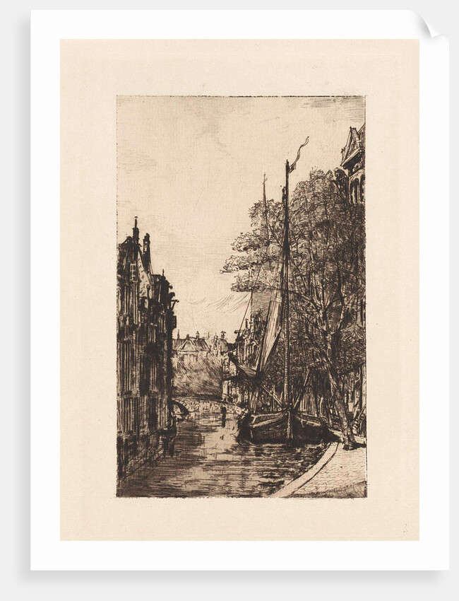 View of the Damrak in Amsterdam by Frans Schikkinger