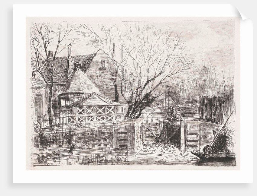 Polder house and the lock in Boerenwetering Amsterdam by Frans Schikkinger