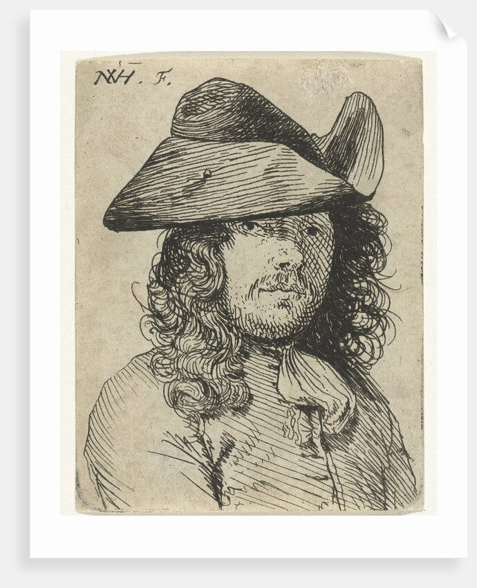 Bust of young man with hat and moustache by Nicolaes van Haeften