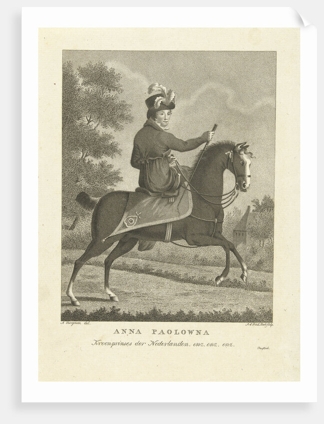 Portrait of Queen Anna Pavlovna Romanowa on horseback by Antonie and Pieter van der Beek