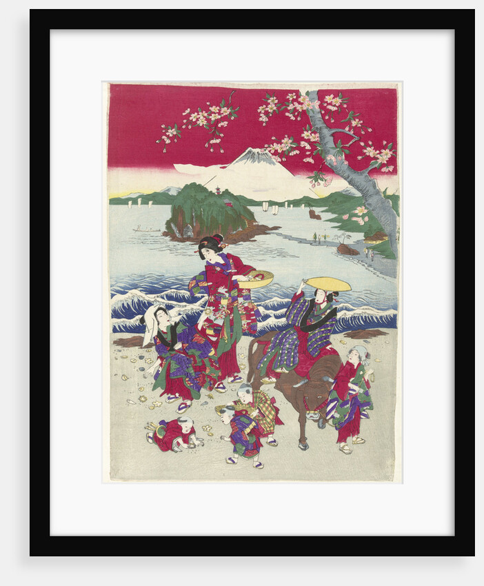 Searching for shells on the beach by Anonymous