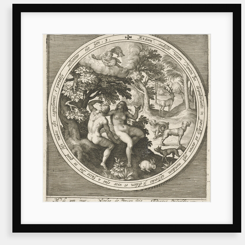 Adam and Eve hide from God by Nicolaes de Bruyn