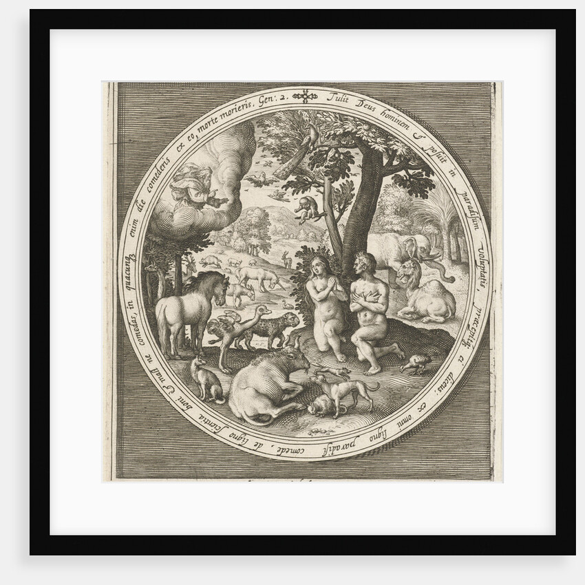 The seventh day of creation, Adam and Eve in paradise by Nicolaes de Bruyn