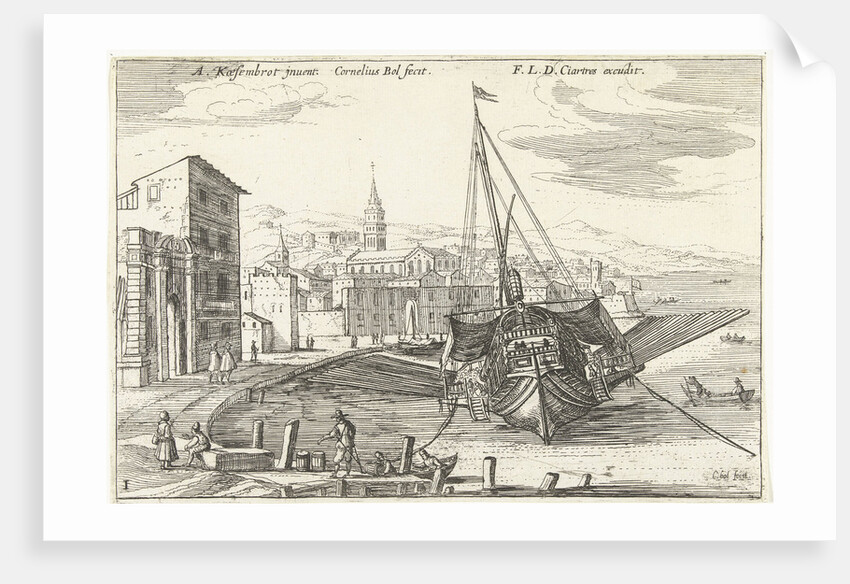 Galley in an Italian port by François Langlois