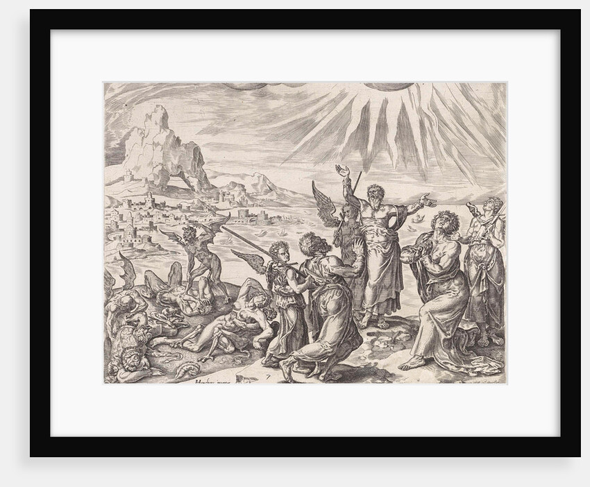 Save us from the grip of evil by Philips Galle Johannes Wierix