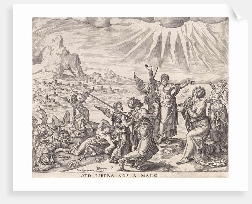 Save us from the grip of evil by Philips Galle Johannes Wierix