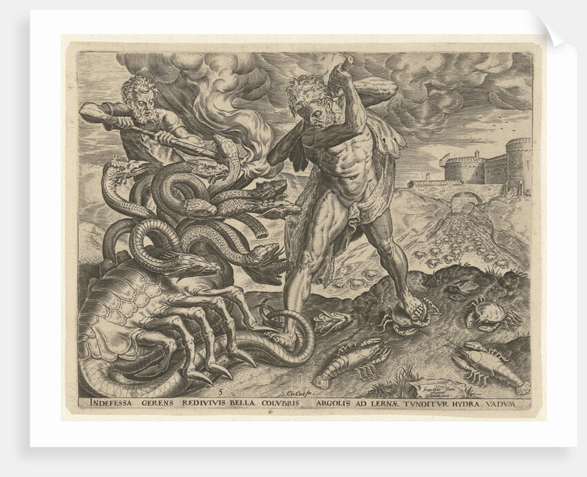 Hercules overcomes the Hydra of Lerna by Julius Goltzius