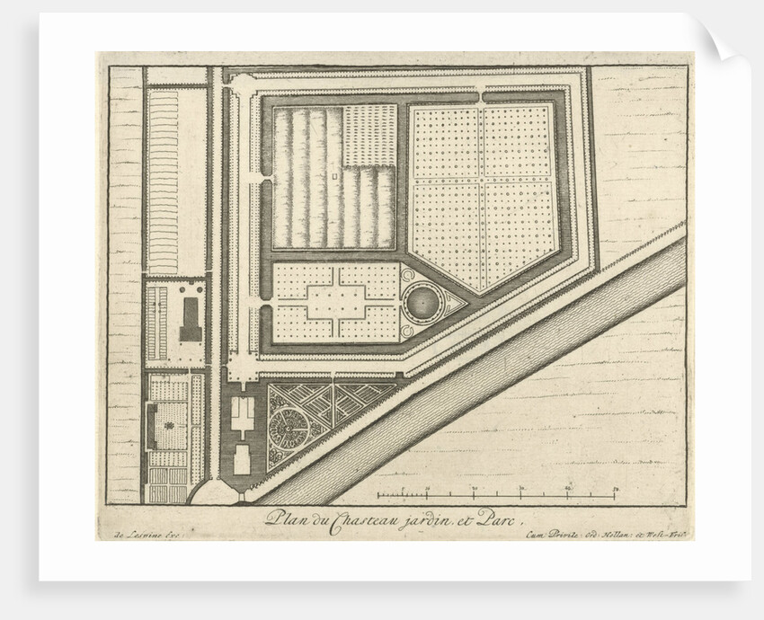 Map of estate Gunterstein, Breukelen by Jaques Le Moine de l’Espine