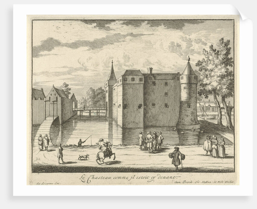 Castle Gunterstein as it was before, Breukelen by Jaques Le Moine de l'Espine Joseph Mulder