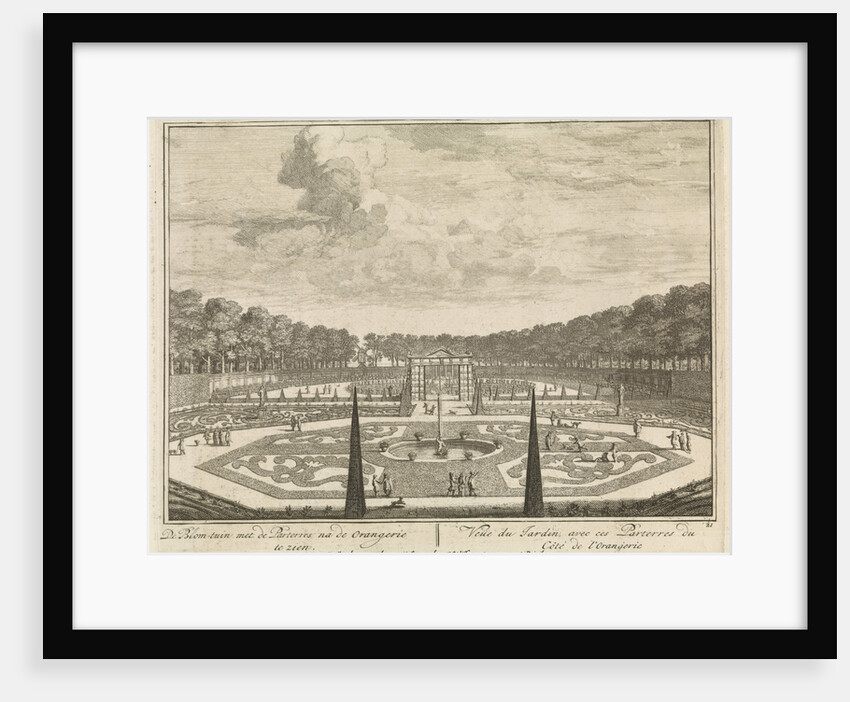 Formal gardens at Castle Heemstede, Large pond at Castle Heemstede, Cave seen from the gallery, Grotto in the garden of Castle Heemstede by Isaac de Moucheron