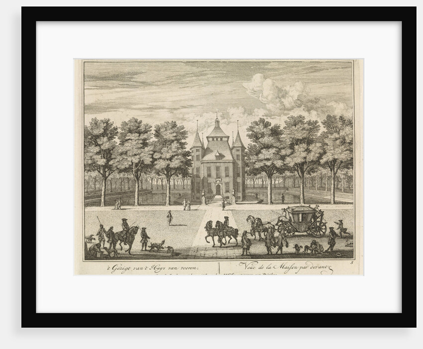 Castle Heemstede, Square and stables, Sight from Starrenbos by Isaac de Moucheron