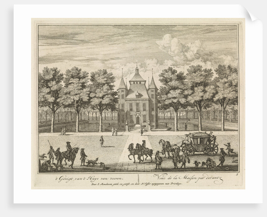 Castle Heemstede, Square and stables, Sight from Starrenbos by Isaac de Moucheron