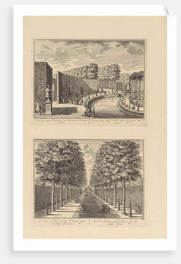 View of the semicircular closure of the garden behind Slot Zeist / View of the central avenue behind the garden at Slot Zeist by Daniël Stopendaal