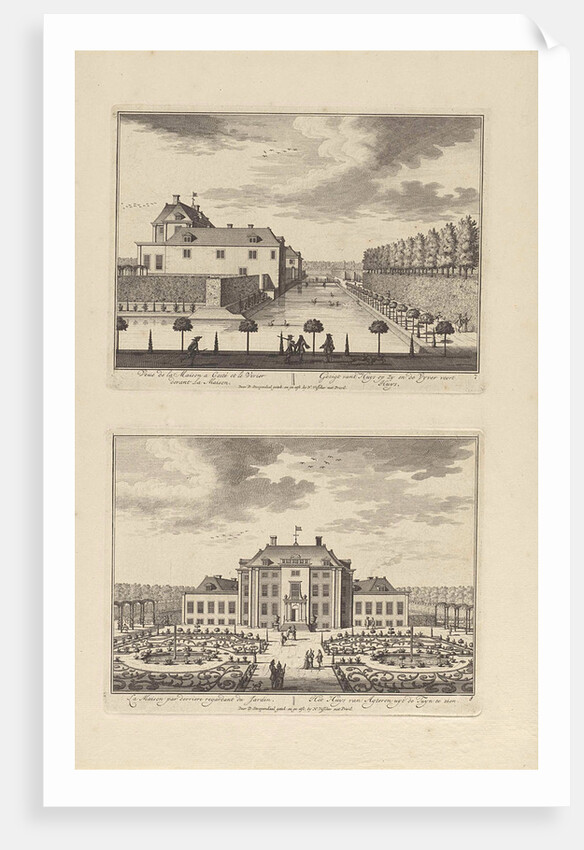 Side of Zeist Castle and surrounding pond, Rear of Slot Zeist, Daniël Stopendaal, Nicolaes Visscher (I) by Anonymous