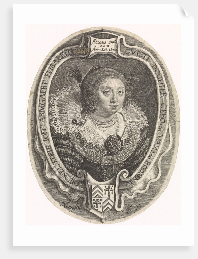 Portrait of Armgaert Elizabeth van Dordt van Roosendaal, Magdalena van de Passe by Paulus Moreelse