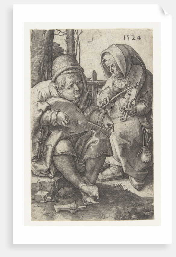 Couple making music by Lucas van Leyden
