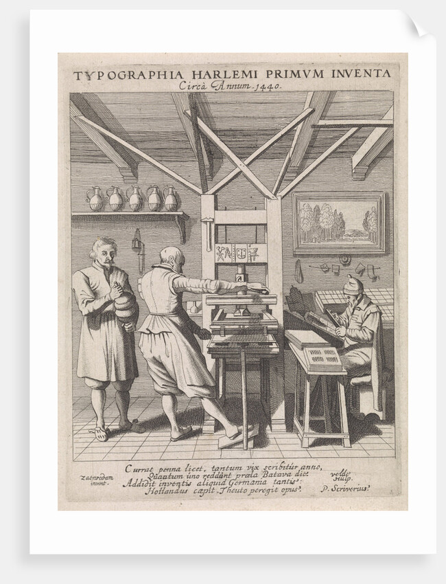 The invention of the printing press by Laurens Jansz. Coster by Haarlem