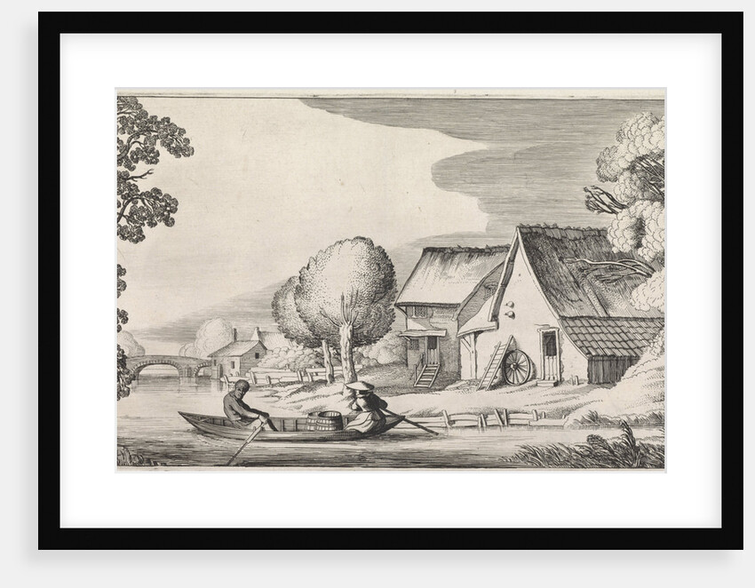 Farmer and his wife in a rowing boat by Jan van de Velde II