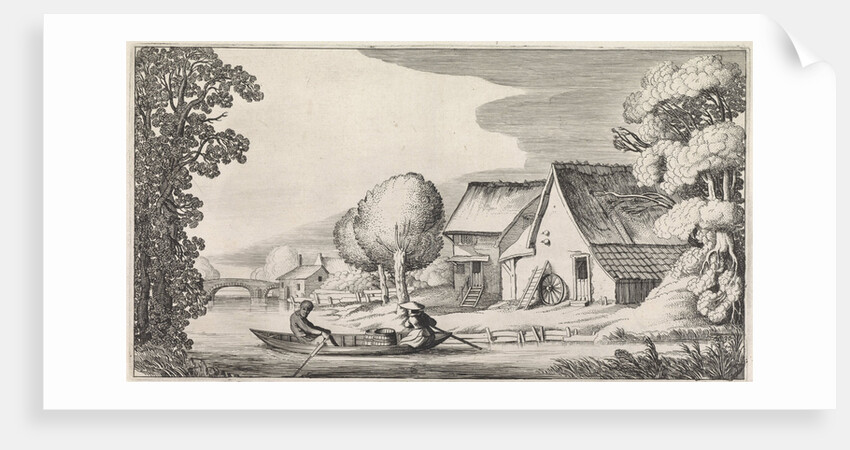 Farmer and his wife in a rowing boat by Jan van de Velde II