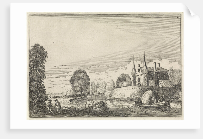 Pleasure boat in a moat by Jan van de Velde II