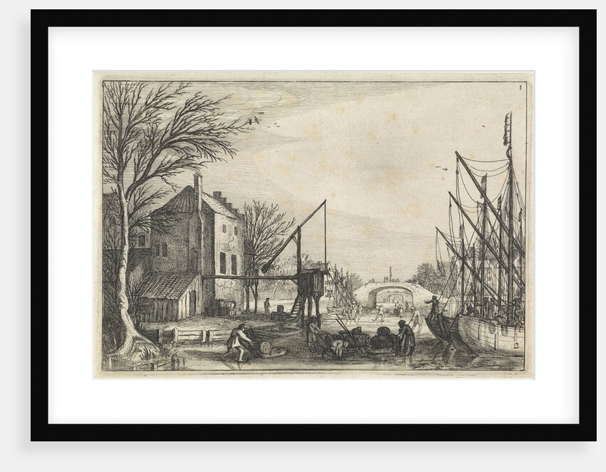 Figures on the ice at a brewery by Jan van de Velde II