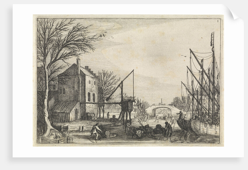 Figures on the ice at a brewery by Jan van de Velde II