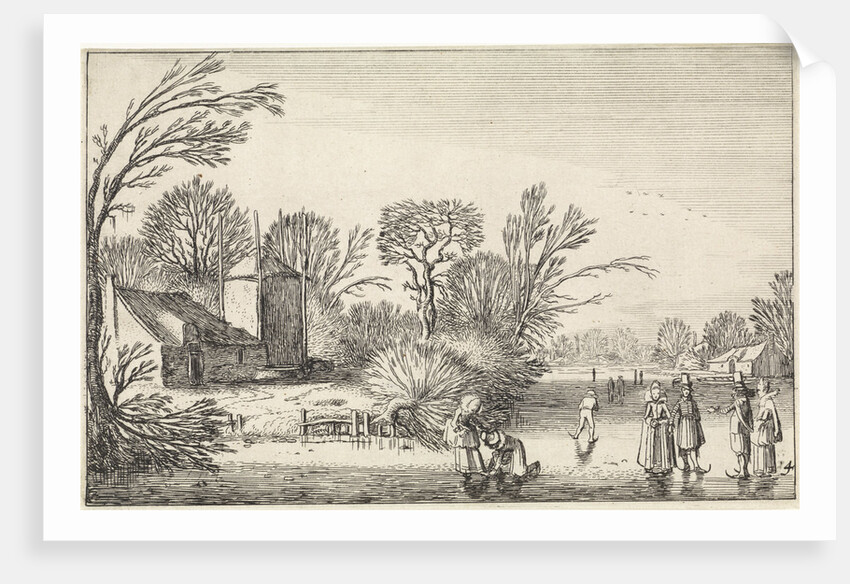 Skating at a farm and a haystack by Jan van de Velde II