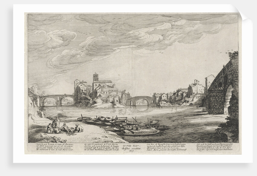 View of the Tiber with Roman bridges by Claes Jansz. Visscher II
