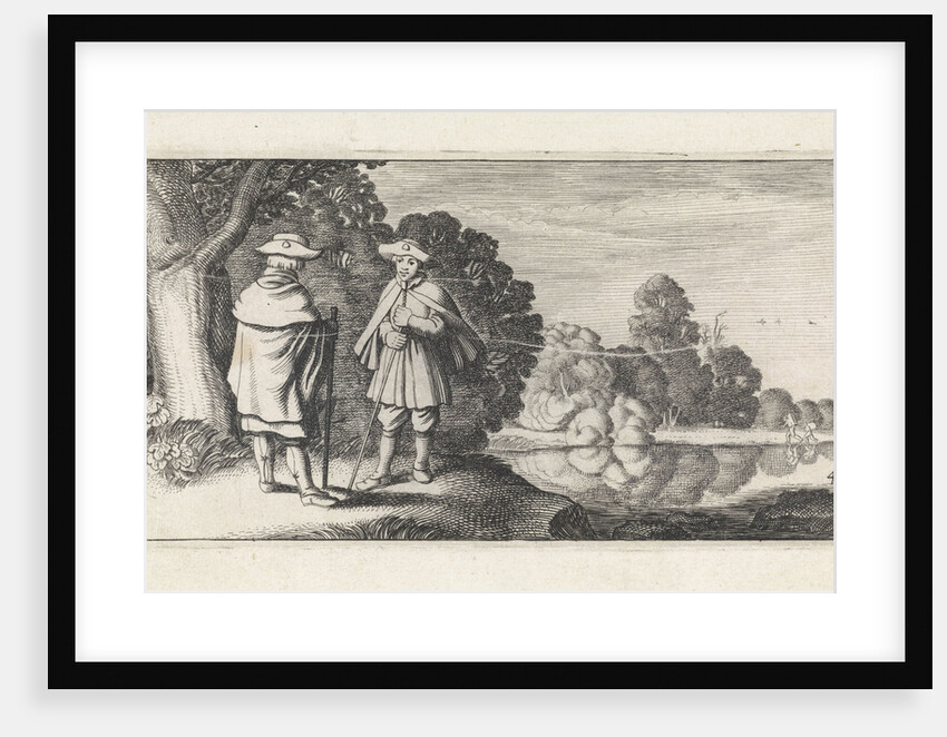 Two pilgrims at a pond by Claes Jansz. Visscher II