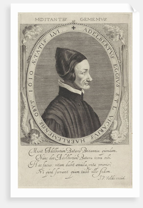 Portrait of Adelbertus Gerbrandsz. Eggius chaplain in Haarlem by Jan van de Velde II