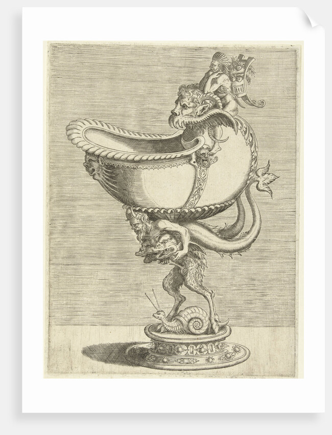 Nautilus Goblet, resting on the back of a satyr by Hieronymus Cock