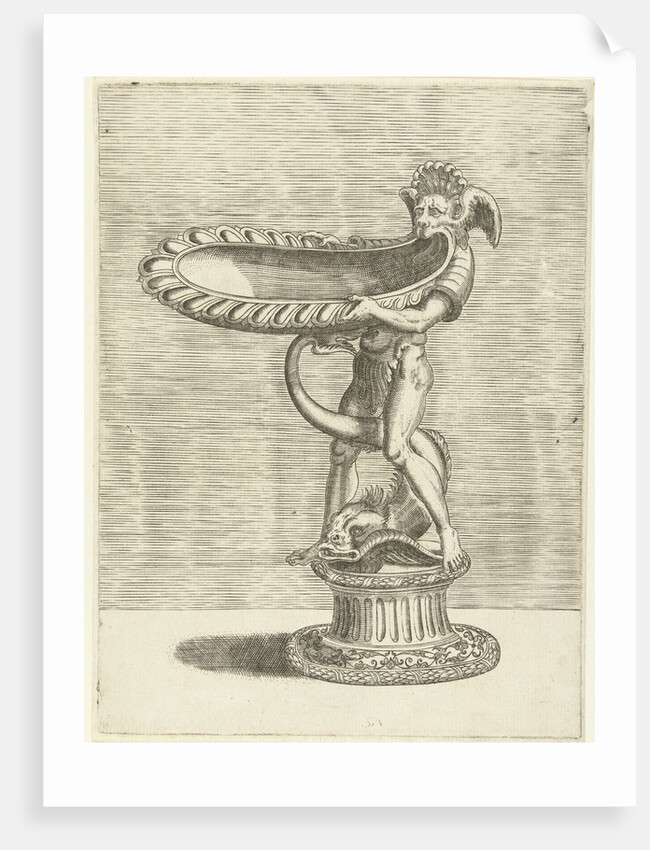 Scale formed by the lower jaw of a man with a satyr head by Hieronymus Cock