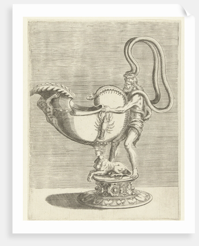 Nautilus Trophy with a lobster on the belly by Hieronymus Cock
