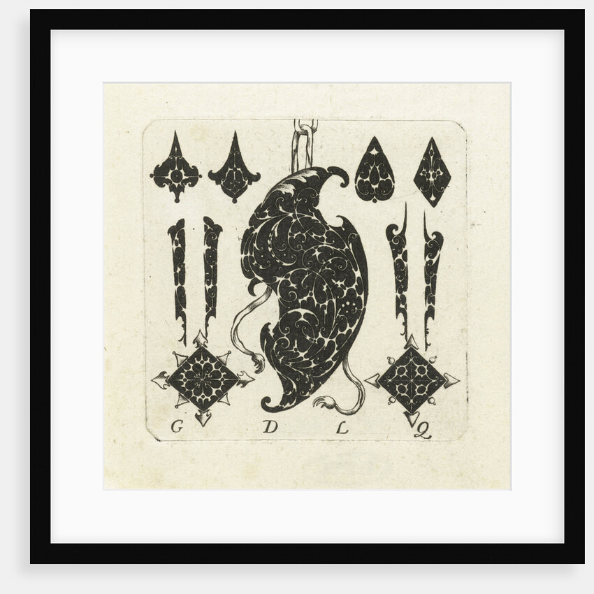 S-shaped shield between ten ornaments by Guillaume de la Quewellerie