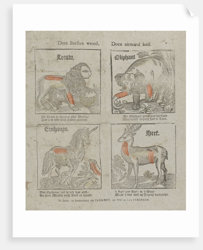 Dees beesten wreed, doen niemand leed by Anonymous