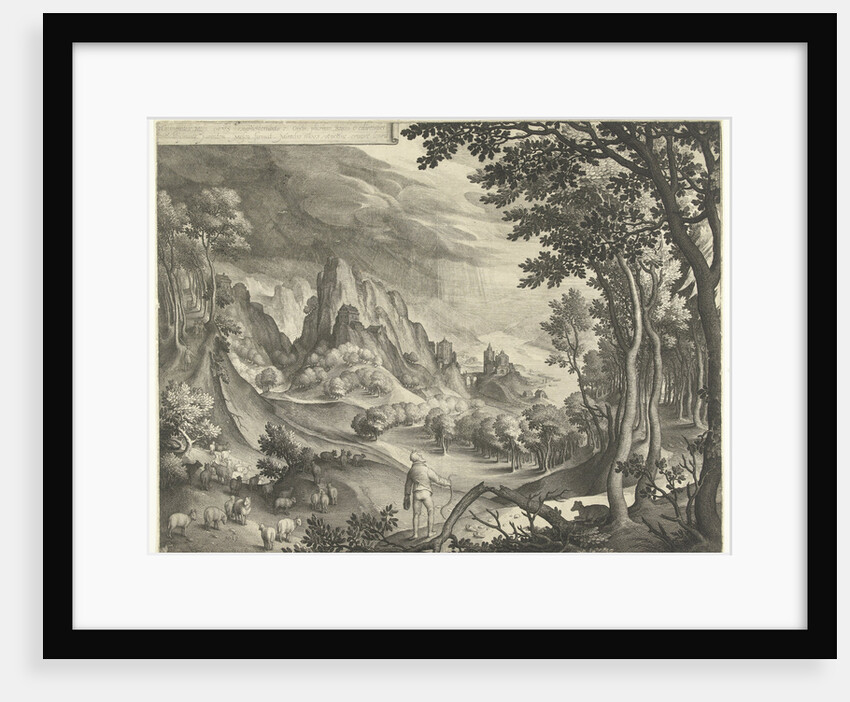 Moses is addressed by God on Mount Horeb by Nicolaes de Bruyn