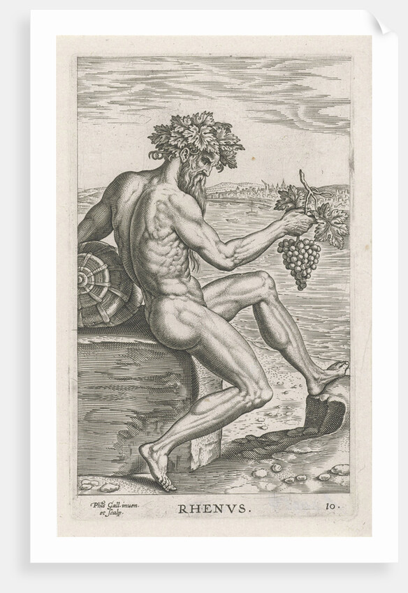 River god Rhenus by Philips Galle
